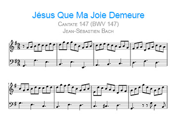 Partition Carinette  Télécharger J.-S. Bach Jesus que ma Joie Demeure - Jean-Christian Michel