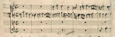 Art de la fugue : Contapunctus1, partition originale de J.-S. Bach