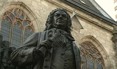 Photo de la statue et buste de Johann Sebastian Bach à Leipzig
