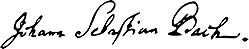 Autographe de JS Bach