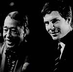 Jean-Christian Michel avec Duke Ellington, célèbre Compositeur, Pianiste  et Chef d'orchestre noir  Américain.