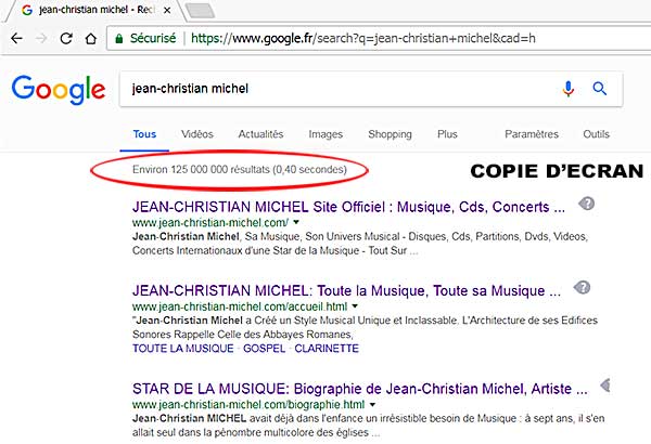 Google positionnement Jean-Christian Michel Oct 2018